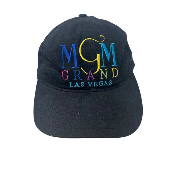 MGM Grand Las Vegas Black Adjustable Cap 1997 Vintage Souvenir Hat - Picture 1 of 11